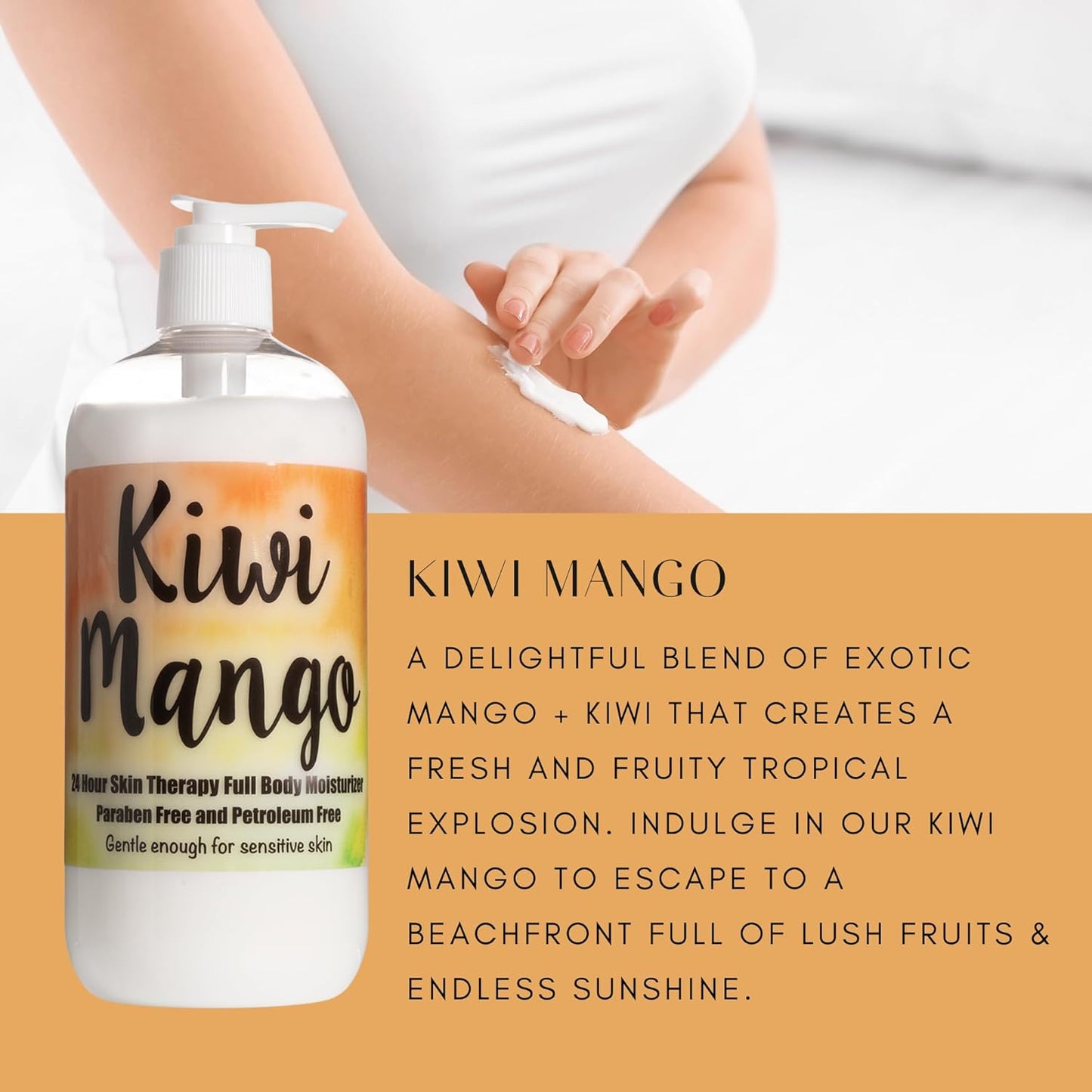 The Lotion Company 24 Hour Skin Therapy Lotion Combo Kit, Kiwi Mango Scent, Full Body Moisturizer, Paraben Free, Made in USA, w/ Aloe Vera – Hydrating Skincare Set