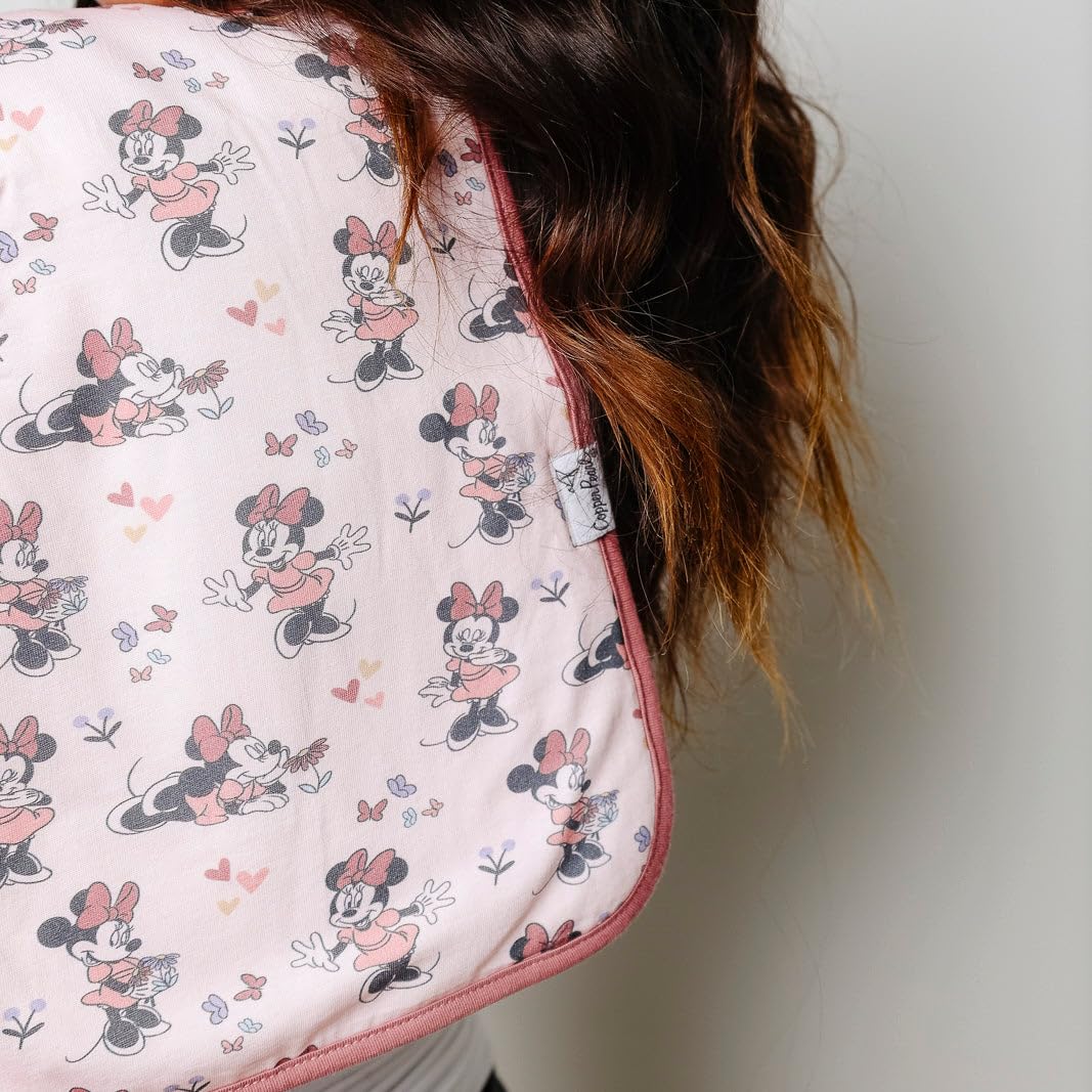 Baby Burp Cloth Large 21''x10'' Size Premium Absorbent Triple Layer 3-Pack Gift Set "Minnie Mouse" by Copper Pearl