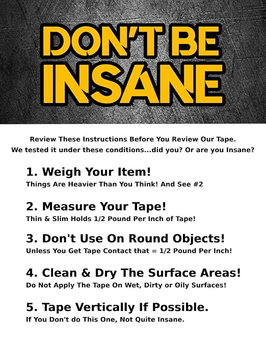 Insanity Thin Double Sided Tape Heavy Duty, Removable Nano Mounting Tape Safe