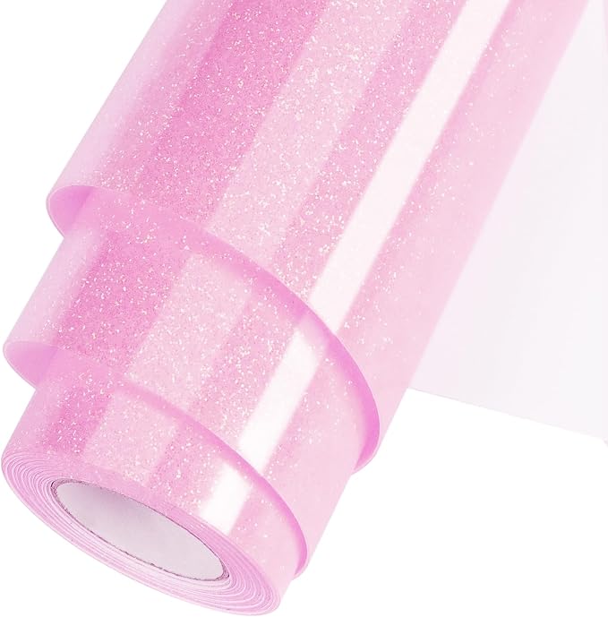 Pink Glitter HTV Heat Transfer Vinyl Roll 12inch x 20 ft