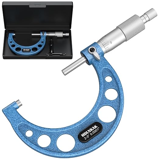 HDLNKAK Outside Micrometer Set, 2-3" Machinist Micrometer, 0.0001" Graduation