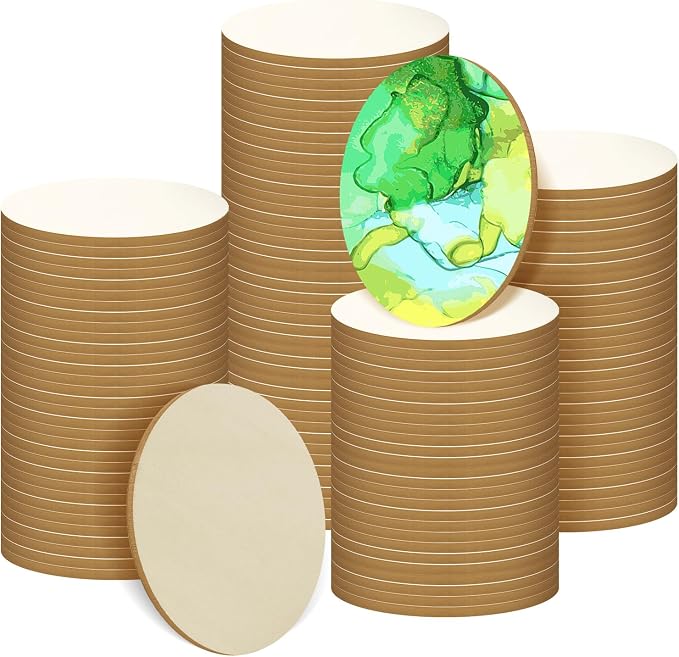 200 Pieces Round Wood Circles for Crafts