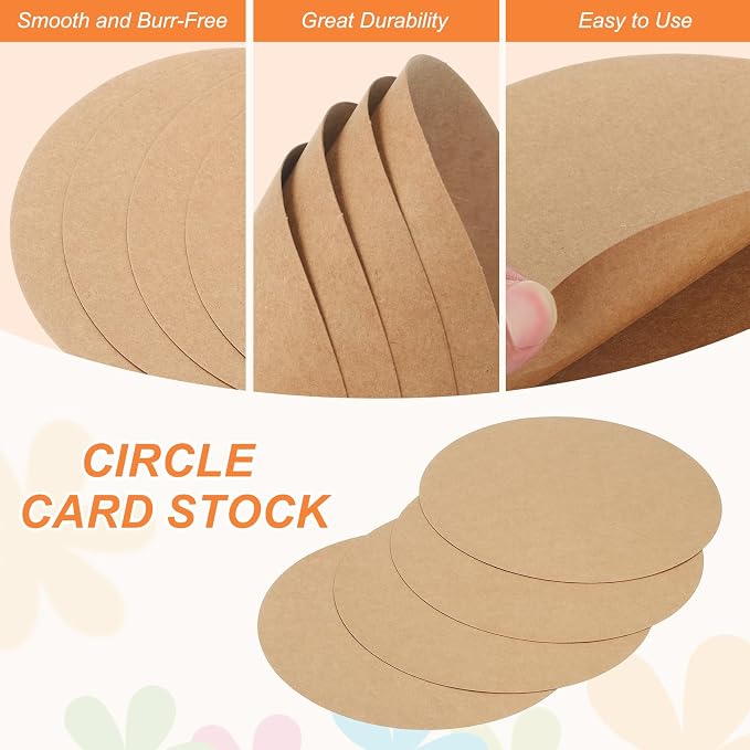 MECCANIXITY 24 Pcs Circle Card Stock, 6.7 Inch Round Cutouts Paper Thick