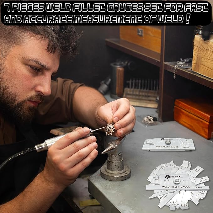 ZeeDix Metal Fillet Weld Gauge Set | Stainless Steel Welding Inspection Gauge