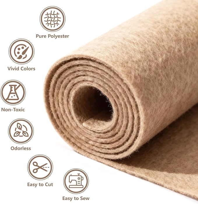 Felt Fabric 36'' X 36'' Large Felt Sheets Stiff Craft Felt by The Yard