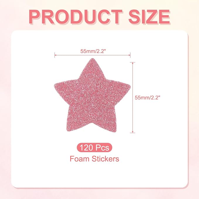 PATIKIL 2.2"x2.2" Star Foam Stickers