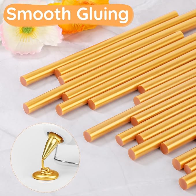 72 Pack Metallic Gold Hot Glue Sticks, Wedding Cards, Decoration, Car Dent