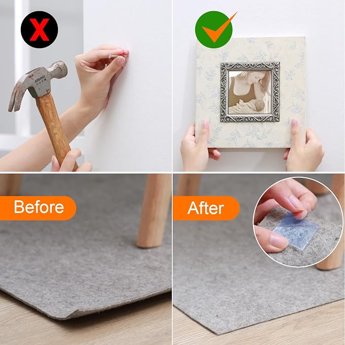 Yeefeoch Double Sided Tape Heavy Duty, mounting Picture Hanging Adhesive Strips