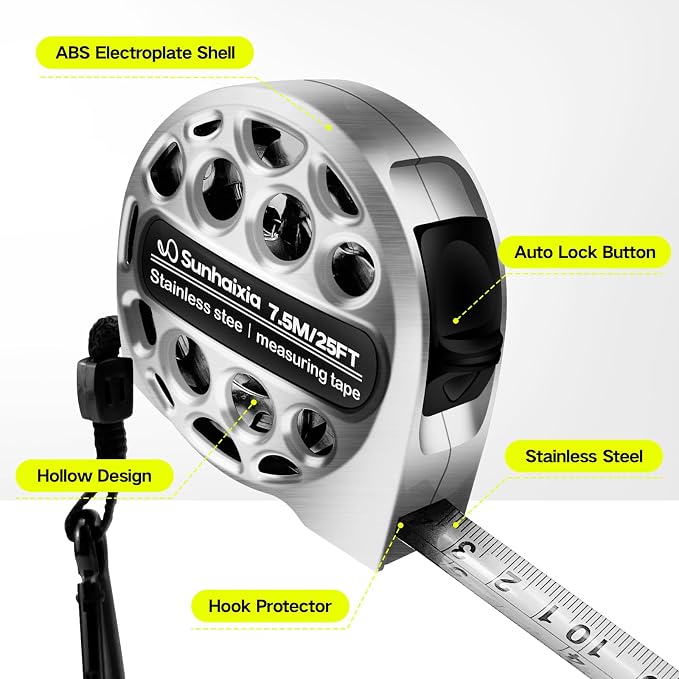 4-in-1 Laser Tape Measure with Laser Level Crosshairs |130ft/40m Laser