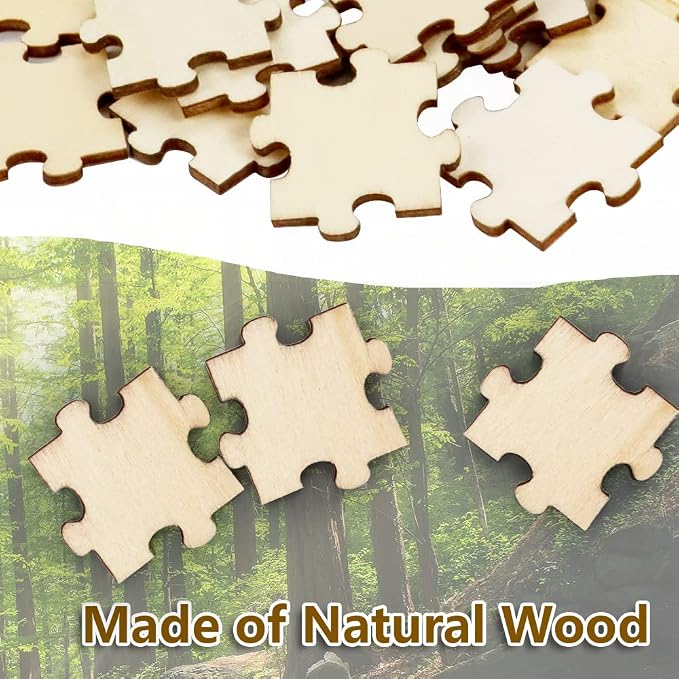 300PCS Blank Puzzles, Freeform Blank Puzzle Pieces Blank Wooden Puzzles DIY