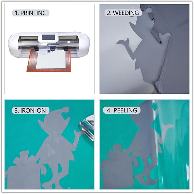 guangyintong Reflective Dark Grey Heat Transfer Vinyl HTV Rolls, Dark Grey HTV