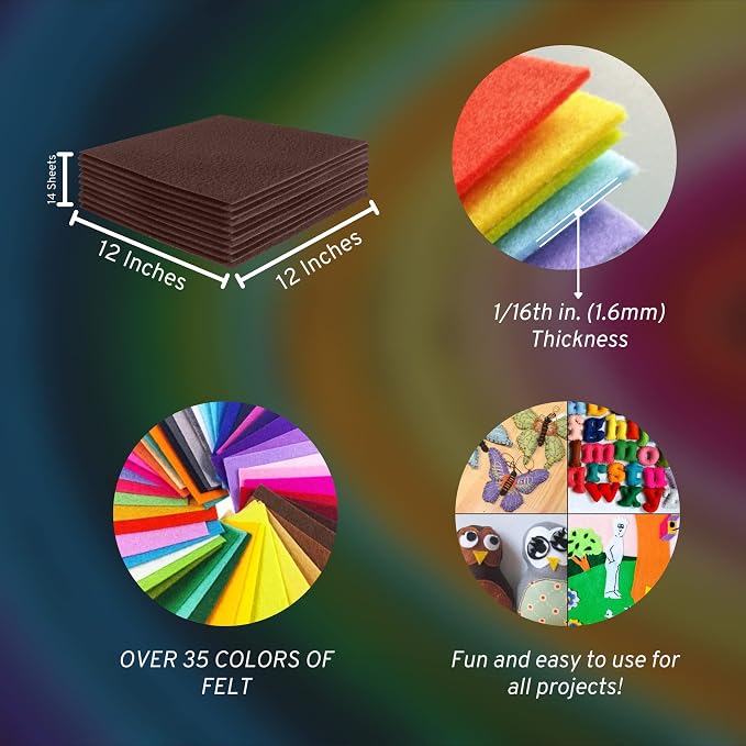 FabricLA Acrylic Felt Sheets for Crafts