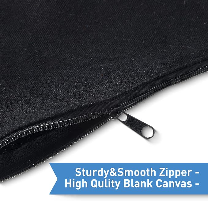 Reginary 80 Pack Canvas Zipper Makeup Bags Bulk Pencil Pouches Blank DIY Craft