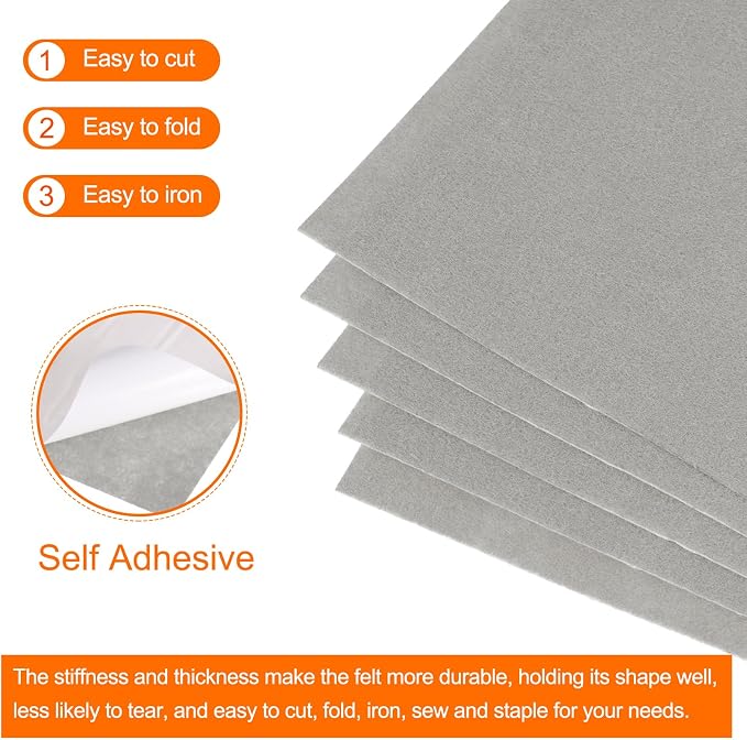 MECCANIXITY Adhesive Felt Sheets, Felt Fabric Crafts Back Adhesive Felt Sheets