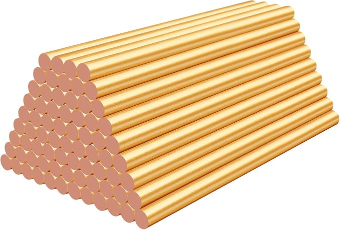 72 Pack Metallic Gold Hot Glue Sticks, Wedding Cards, Decoration, Car Dent