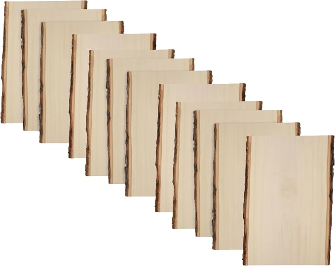 Foggy Bottom Woodworks LLC Premium Basswood Live Edge Wood Planks, Value Pack
