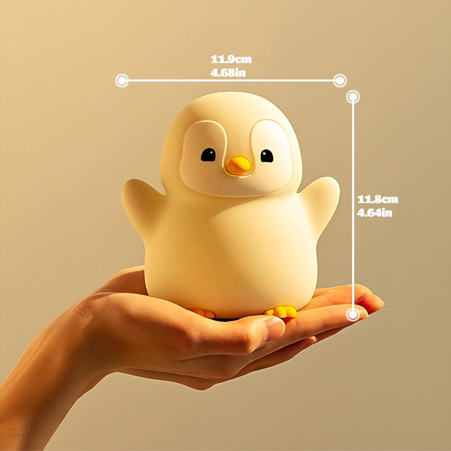 Penguin Nursery Night Light,LED Squishy Silicone Lamp,2 Levels Dimmable Bedroom Nightlight for Kids,Touch Light,Dorm Decor lamp,Baby Boys Girls Gifts (Standing Penguin)