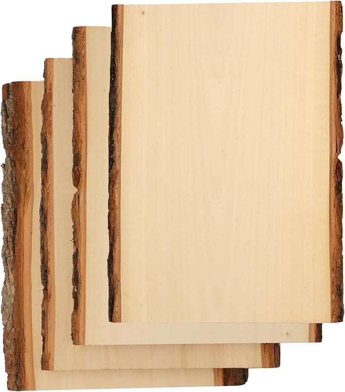 Foggy Bottom Woodworks LLC Premium Basswood Live Edge Wood Planks, Value Pack