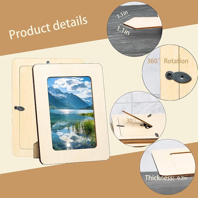 10 Pack Unfinished Wood Picture Frames 4x6 Bulk