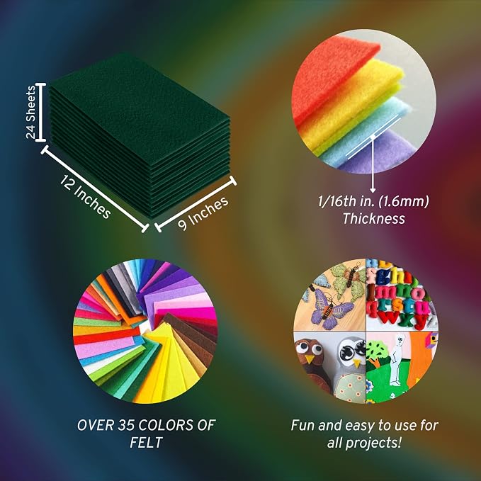 FabricLA Acrylic Felt Sheets for Crafts