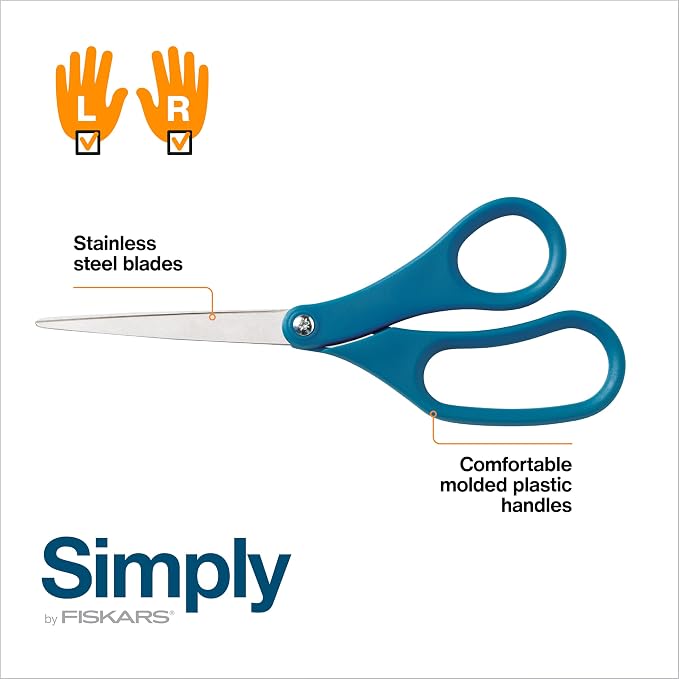 Fiskars 8" Stainless Steel All Purpose Scissors
