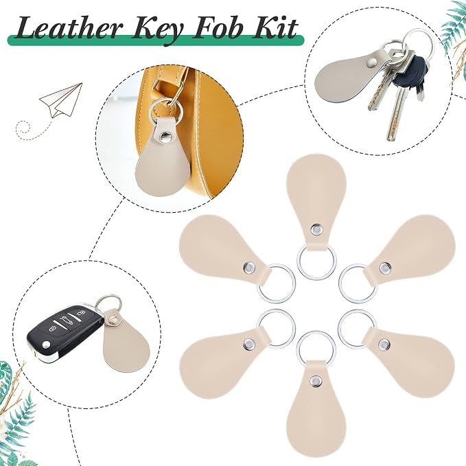 Taiyin 30 Pcs Leather Key Fob Kit