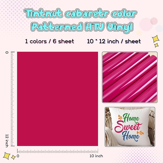 Tintnut Cabaret Color Heat Transfer Vinyl, easy cut & weed, stretch washable