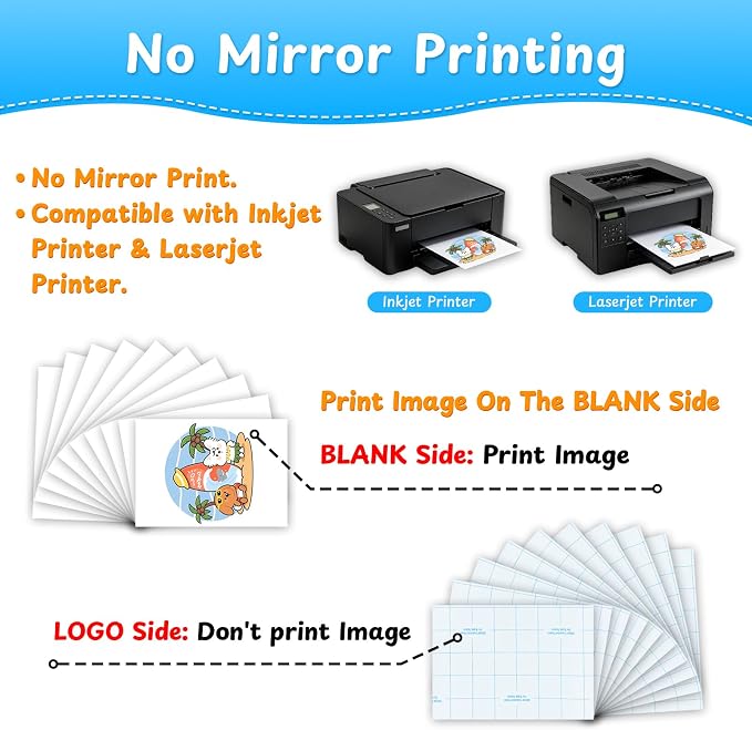 Heat Transfer Paper 20 Sheets, 8.5" X 11" Mixed Iron On Transfer Paper |