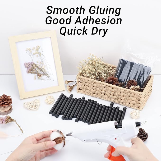 Manarty Black Hot Glue Sticks Full Size, High Low Temp