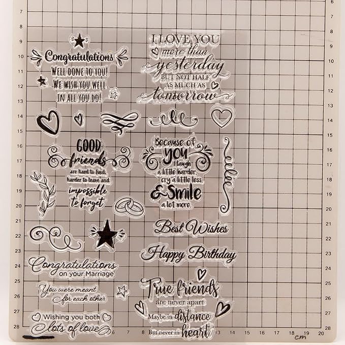 Congratulations Blessing Words Clear Stamps Silicone Stamp Cards