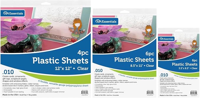 Accent Design Paper Accents Clear Plastic Sheets 8.5x11, .010" Thick,