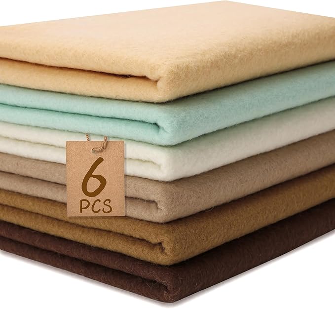 XSEINO 6 Rolls 12"x35" Large Felt Sheets, 1.4mm Thick Nonwoven Fabric