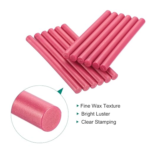 MECCANIXITY 12 Pcs Bright Red Cylinder Sealing Wax Stick Glue Gun Wax Seal Rod