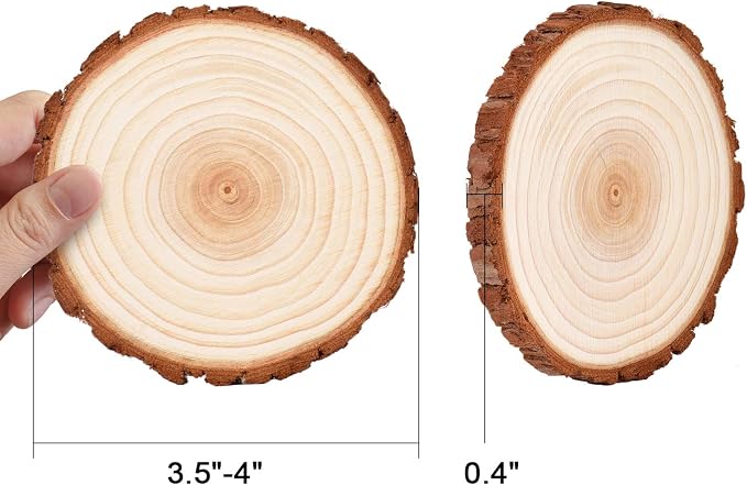 LESUMI Wood Slices with Bark, DIY Craft Supplies