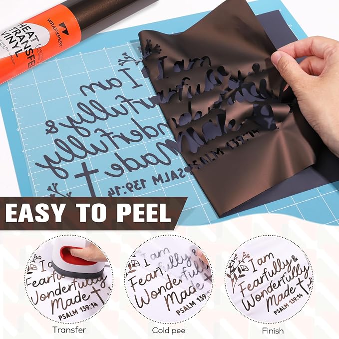 WRAPXPERT Metallic Brown HTV Heat Transfer Vinyl Roll, Heat Press Vinyl