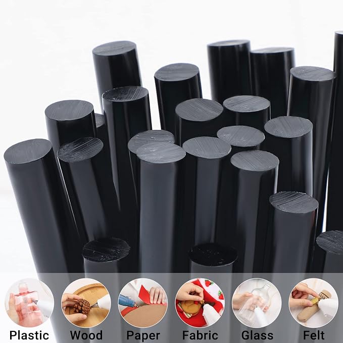 Manarty Black Hot Glue Sticks Full Size, High Low Temp