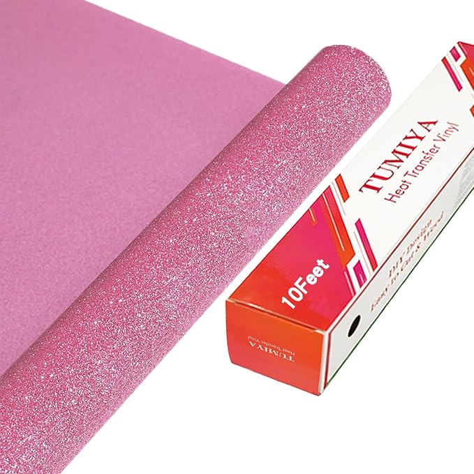 TUMIYA Pink Glitter Heat Transfer Vinyl HTV Roll