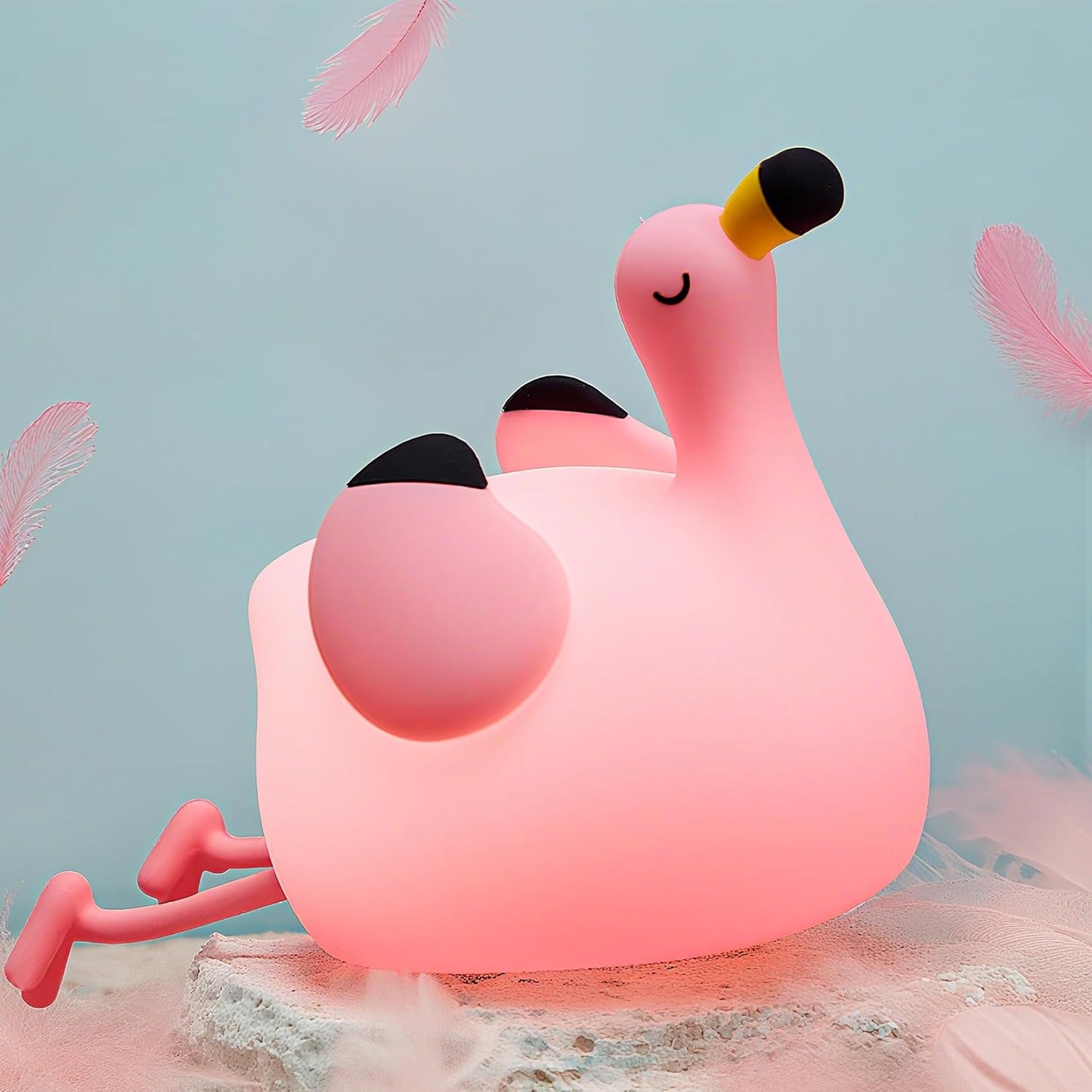 Flamingo Night Light for Kids,Pink Flamingo Gift, Silicone LED Squishy Animal Lamp,Dimmable/Timer Nursery Nightlight for Baby, Rechargeable Touch Bedside Lamp, Bedroom/Dorm Decor,Girls Gifts