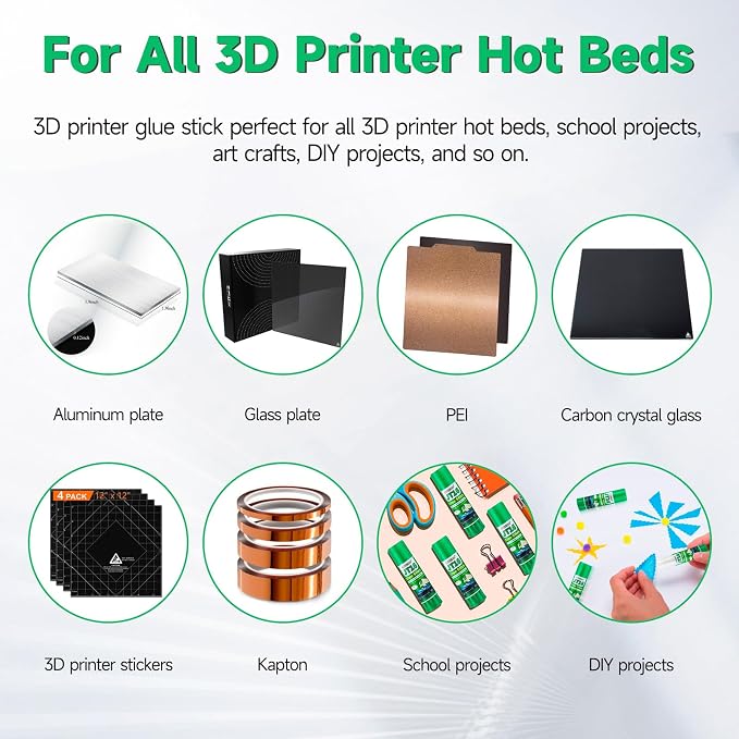 3D Printer Glue Sticks, 36 Grams Each PVP Solid Glue Sticks
