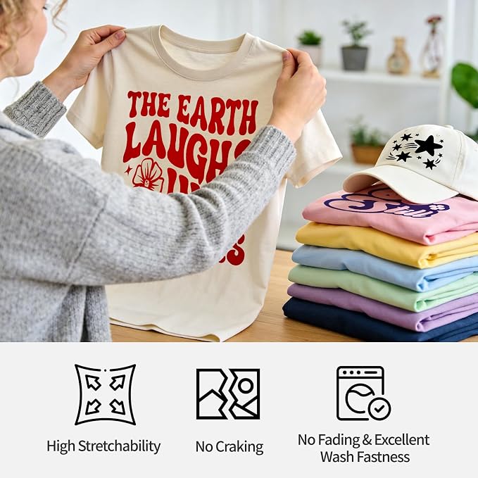 TECKWRAP Heat Transfer Vinyl for T-Shirts 11 PCS 12"x12" Easy Cut & Weed | PU