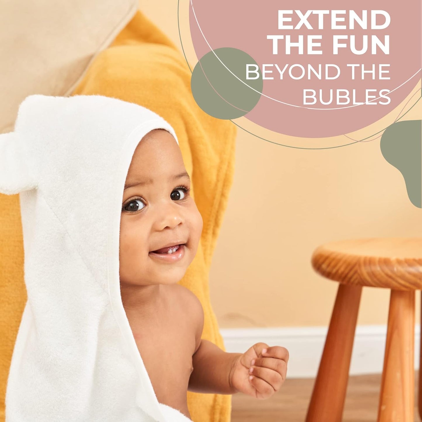 Munich Blue Baby Bath Hooded Towel for Boys and Girls - Soft and Cozy Baby Towel with Cute Bear Ears for Newborn, Infant and Toddler - White, 600 GSM, 35 x 35