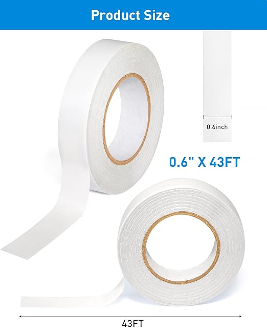 3 Rolls Double Sided Tape for Crafts, Scrapbooking, Photography, Paper Backing