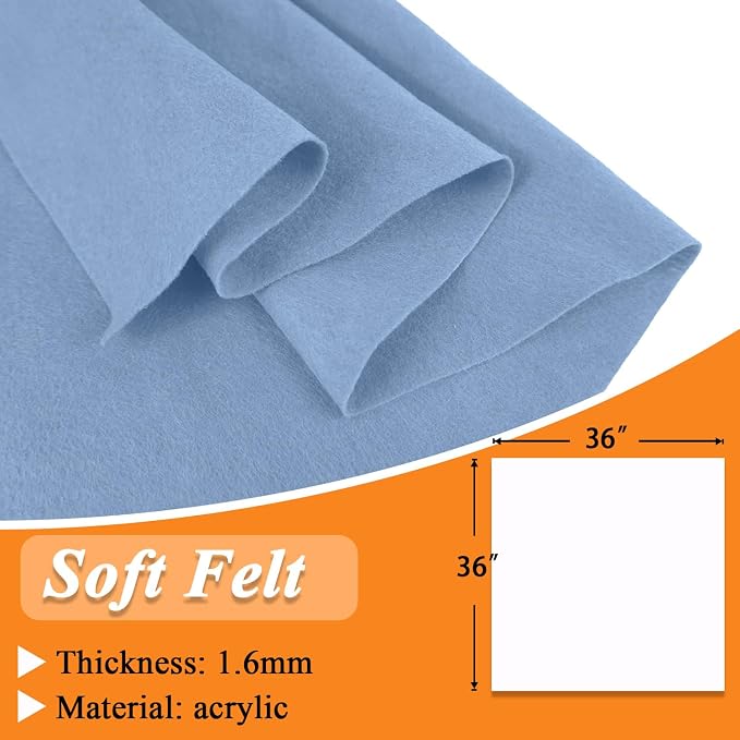IONTACH 36" X 36" Soft Felt Fabric 1.6mm Thick | Felt Sheets