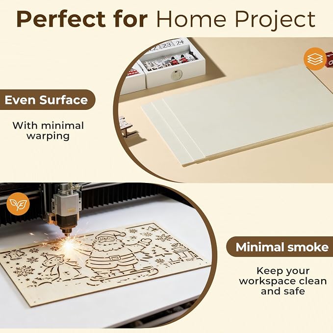 24 Pack Basswood Plywood Sheets 12"x16"x1/8", Basswood