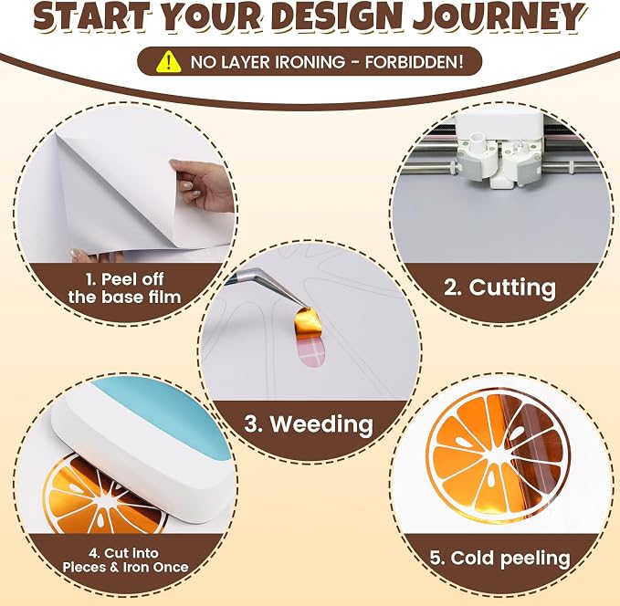 Orange Metallic Foil Heat Transfer Vinyl