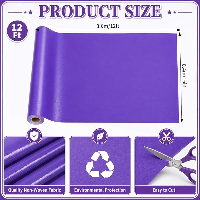 Purple Bulletin Board Roll Non-Woven Fabric Poster 16in X 12ft | Back to School