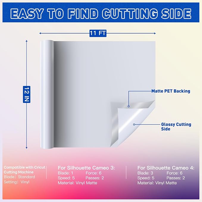 HTVRONT White Permanent Vinyl Rolls