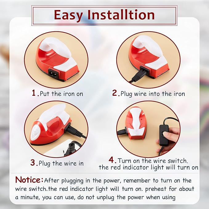Honoson Mini Craft Iron Mini Heat Press Small Iron 3.93 x 2.36 x 2.76 in