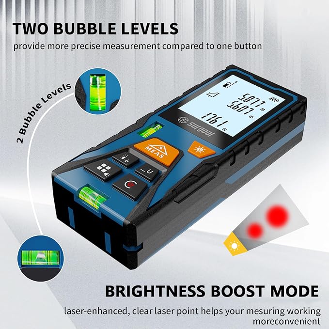Laser Distance Measure Backlit LCD