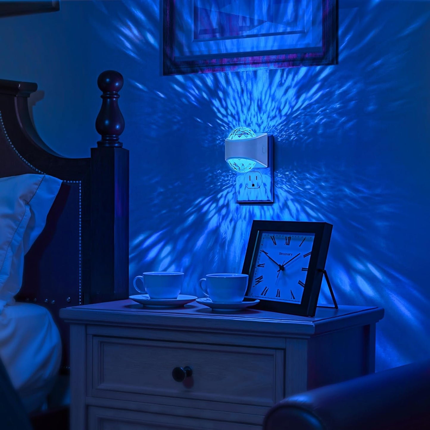 Night Lights Plug into Wall, Star Projector for Bedroom, Night Light Projector for Kids, 9-Color RGB Galaxy Nightlight with Dusk to Dawn Sensor for Bathroom, Home Gaming Room Decor Gifts，2 Pack